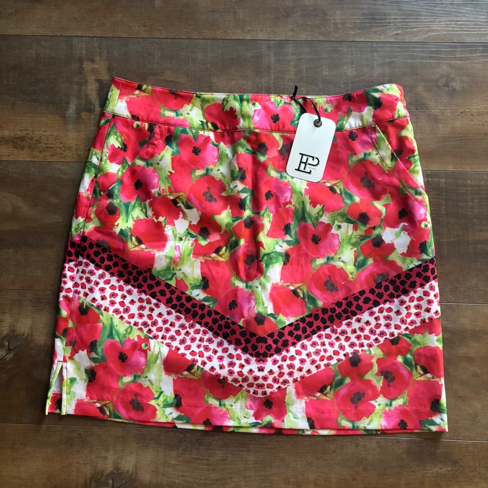 EP Pro Poppy Chevron Print Women's Size 6 Golf Skort Pickleball Tennis Preppy